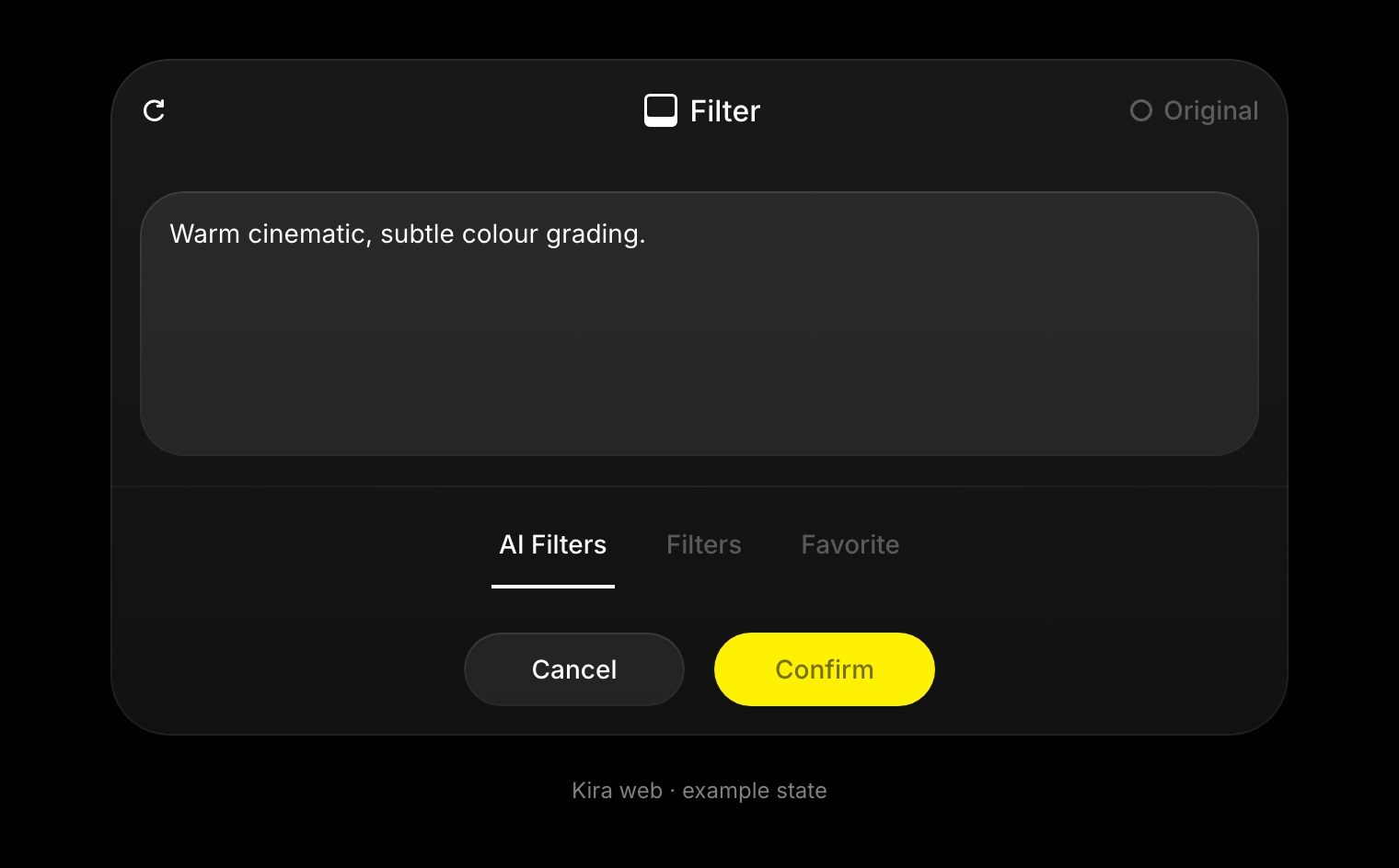 Filter controls show the AI filter description and AI Filters, Filters, and Favorite tabs