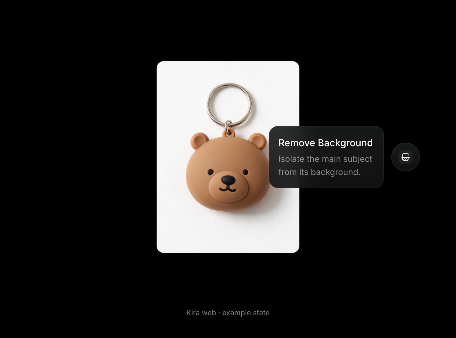 The Remove Background tool button and its tooltip beside the example source image